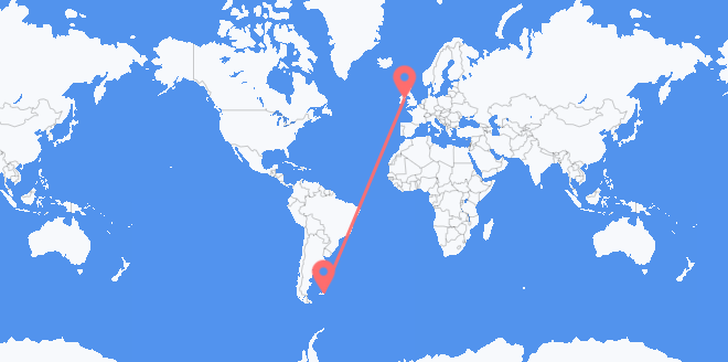 frá Falklandseyjum til Írlands