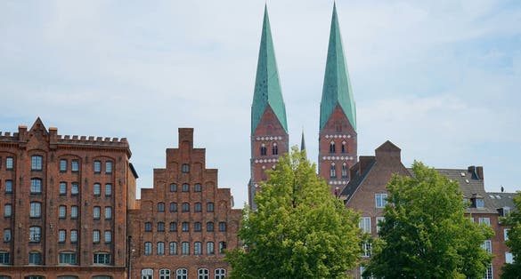 photo of view  of chuerch St Marieni in Lübeck, Germany.