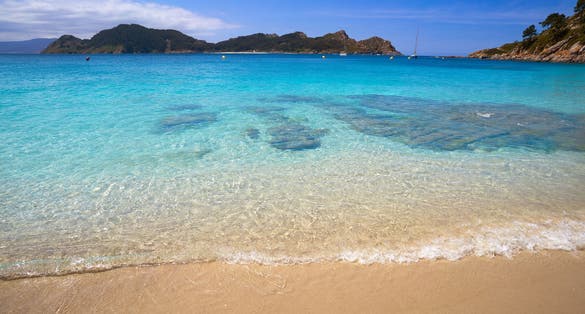 Photo of Nostra Senora beach in Islas Cies islands of Vigo at Spain.