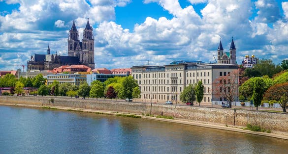 View across Magdeburg, the capital city of Saxony Anhalt