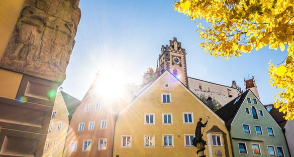 photo of view of  old town of Fuessen in Germany.