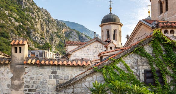 Photo of Saint Nicholas Church in Kotor, Montenegro summer view.