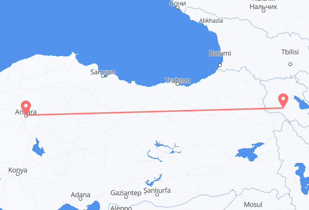 Yerevan to Ankara
