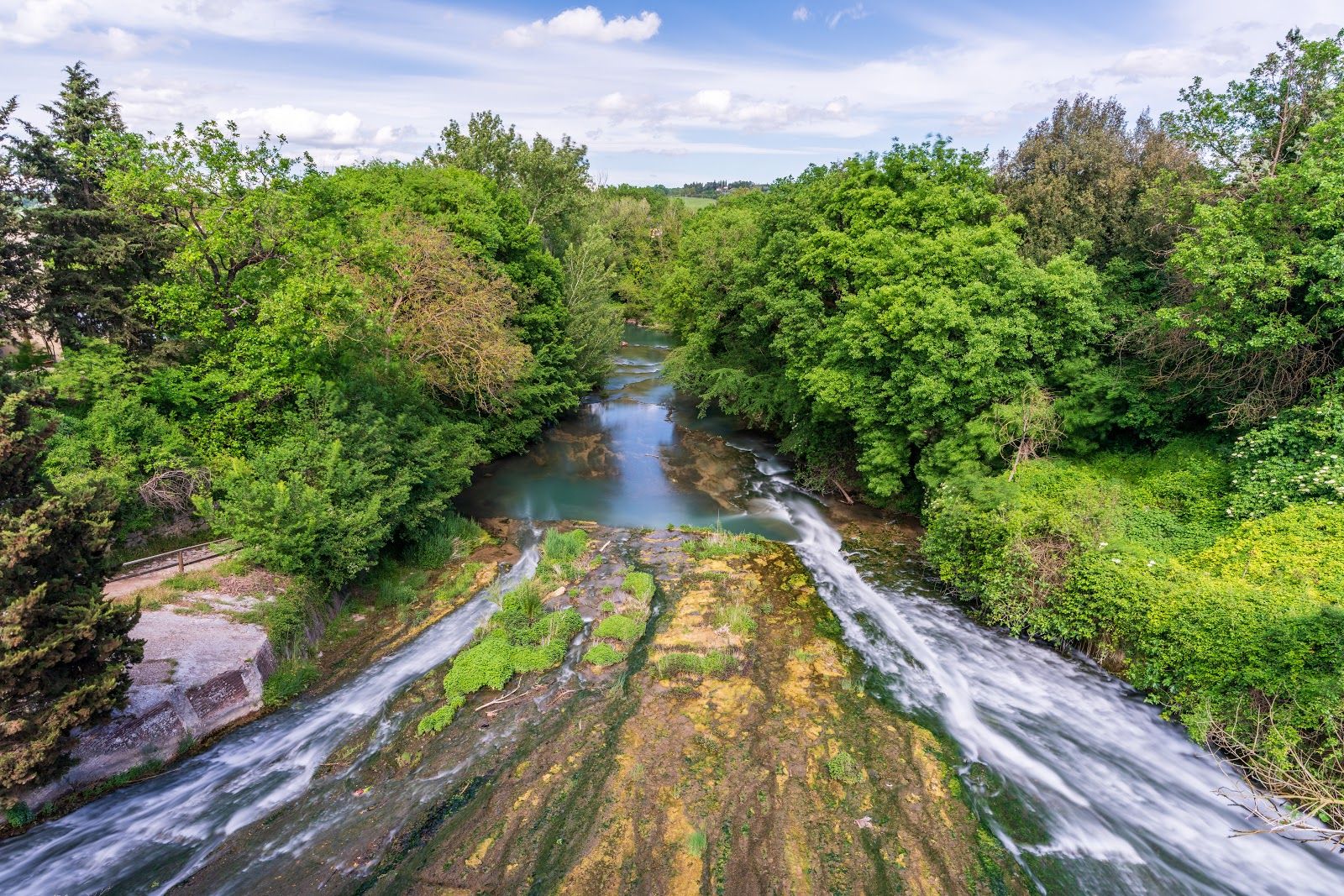 the Diborrato Waterfall, Colle di Val d'Elsa, Siena, Tuscany, Italy
