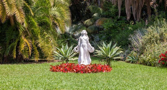 Botanic garden of Villa Ormond. San Remo, seaside city on the Italian Riviera. Liguria, Italy