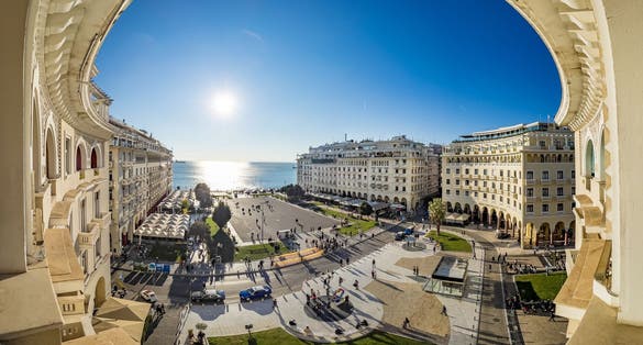 Photo of Aristotelous Square at Thessaloniki city, Panoramic view.