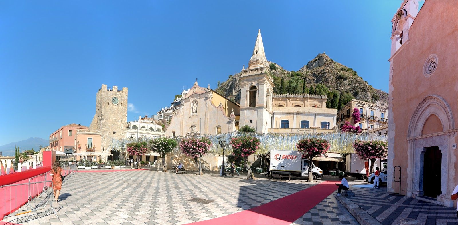 Piazza IX Aprile, Taormina, Messina, Sicily, Italy