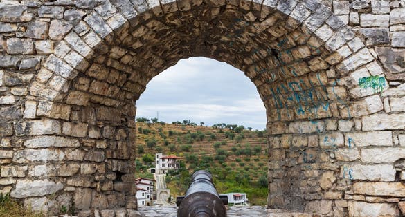 Photo of part of Berat castle, Albania.