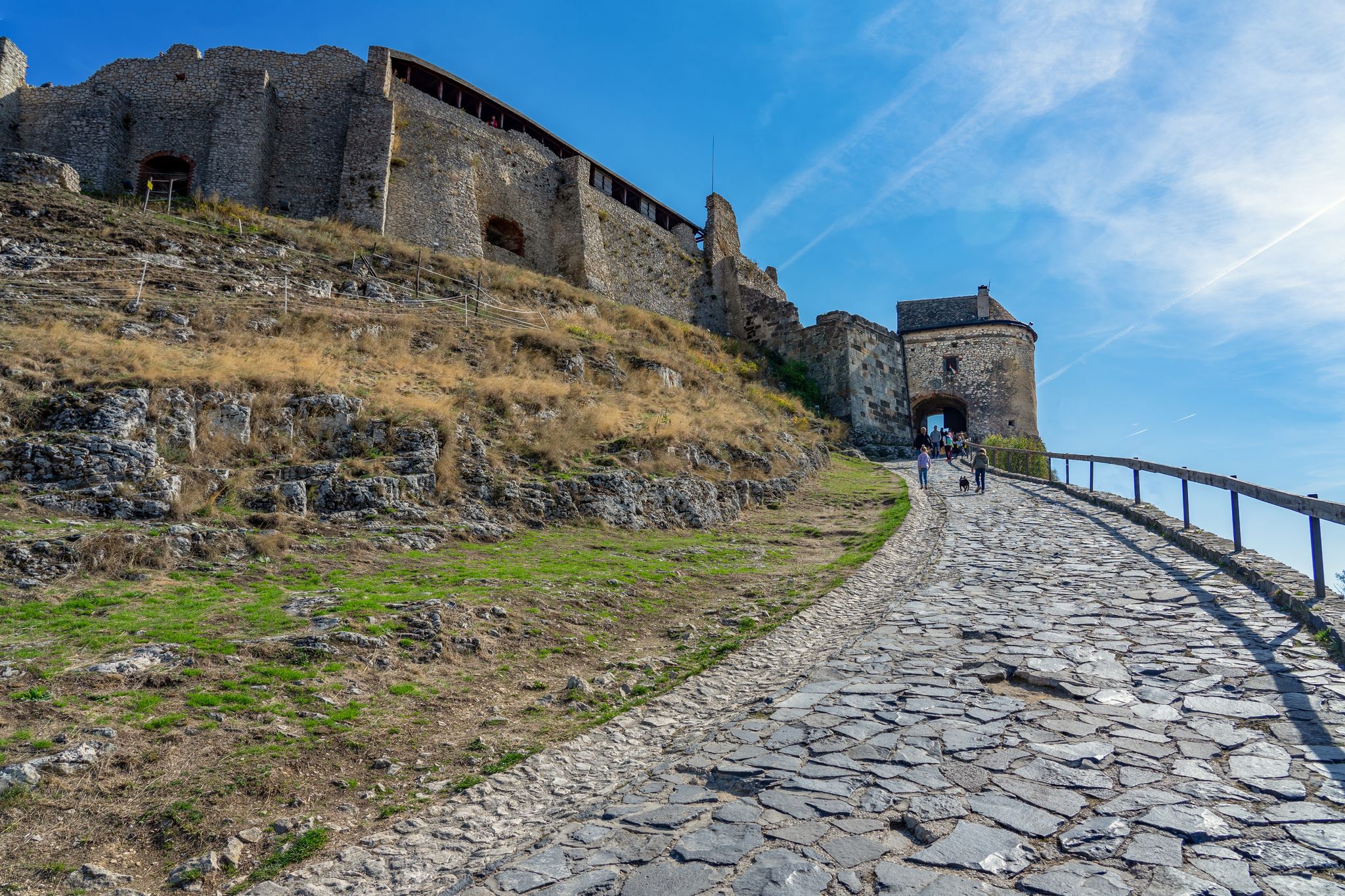 Photo of entrance of the Sümeg castle fortress in Hungary.