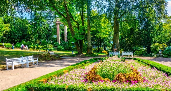 View of Kurpark in Weisbaden, Germany