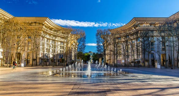 Photo of fountain in Antigone district of Montpellier ,France.