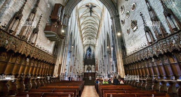 photo of view interior Ulm Minster, Ulm, Germany.