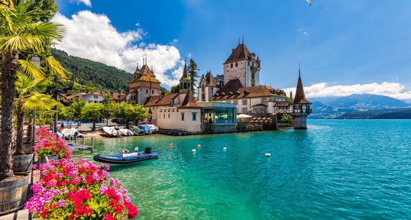 Photo of beautiful summer day in Thun , Swizerland .