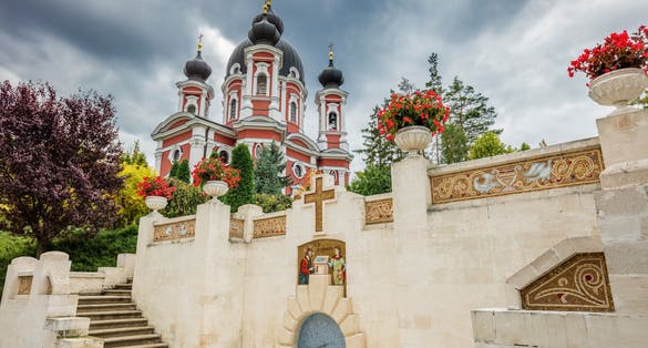 Photo of famous Curchi Monastery in Curchi,  Raionul Orhei, Moldova.
