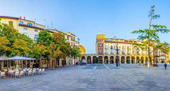 View of the plaza del mercado in the spanish city logrono