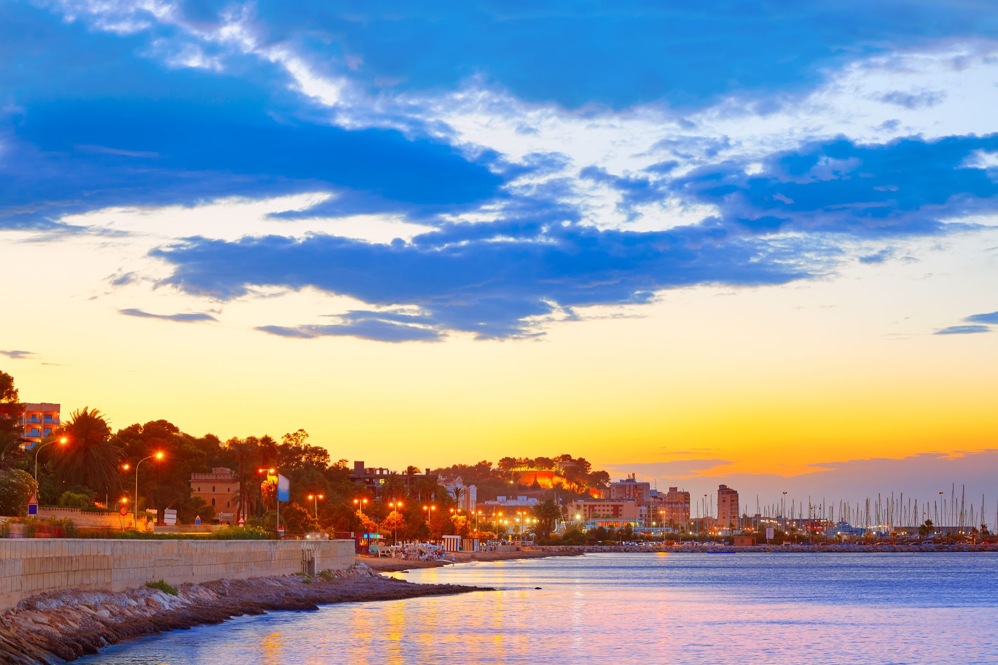 photo of view of Denia sunset las Rotas in Mediterranean Spain of Alicante