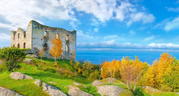 photo of the ruins of Brahehus Castle are located by the lake Vattern located in Gränna parish in Jönköping municipality, Sweden.