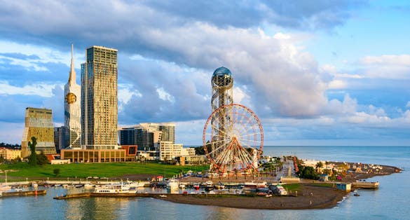 Photo of aerial panoramic image of beautiful Batumi.