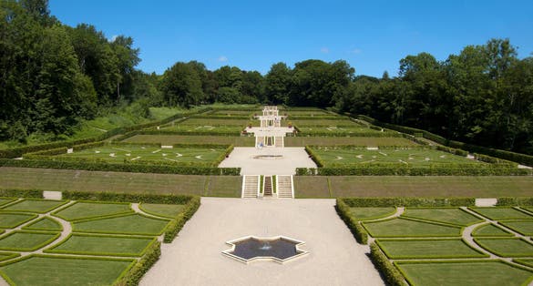 Baroque garden Gottorf Castle from the bird's eye view