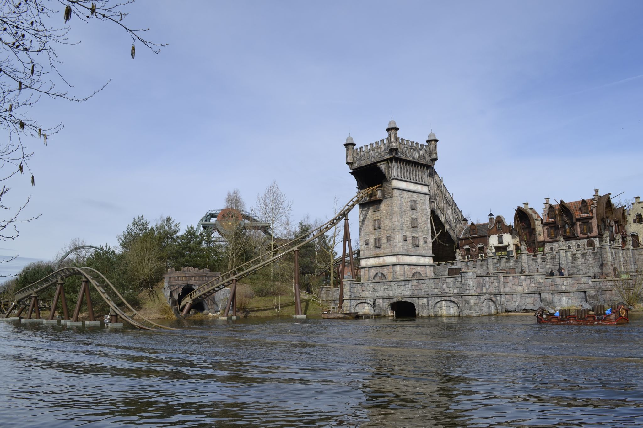 Photo of roller coaster at the Efteling theme park in the Netherlands.