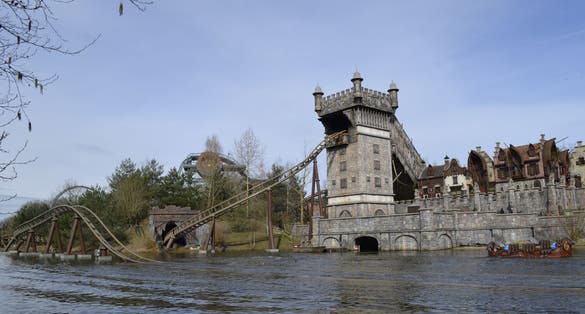 Photo of roller coaster at the Efteling theme park in the Netherlands.
