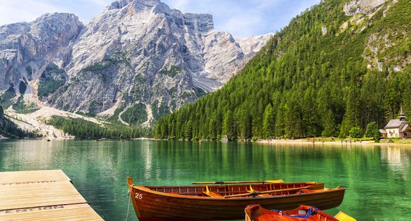 photo of view of Beautiful view of Lake Braies in the province of Bolzano, South Tyrol, Italy.
