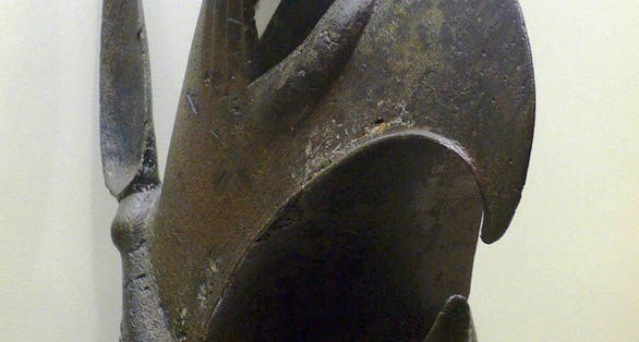 photo of view Bronze griffin head, 7th century BC., Olympia, Greece.