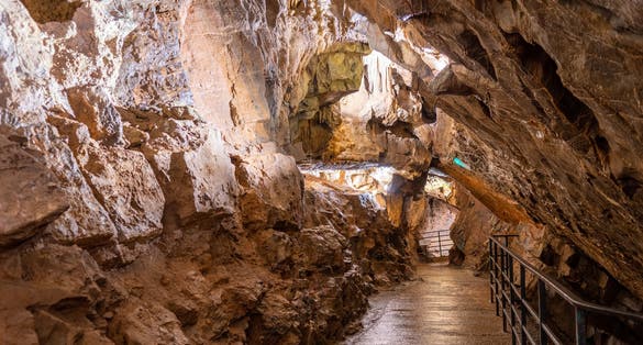 Photo of cave in Cheddar Gorge, England, UK.