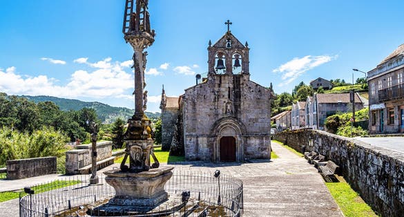 Photo of Calvary of Hio, a village in the province of Pontevedra, Galicia, Spain.