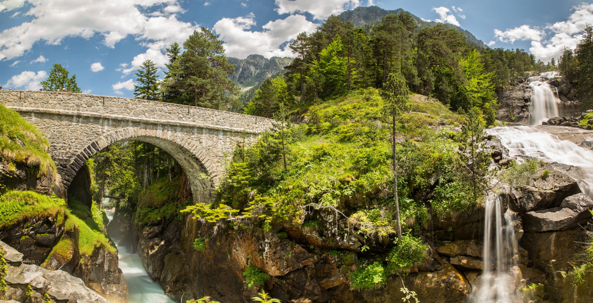 photo of Pont d'Espagne Bridge in Cauterets, Pyrenees, France.