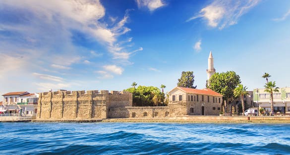 Photo of beautiful view of the castle of Larnaca, Cyprus.