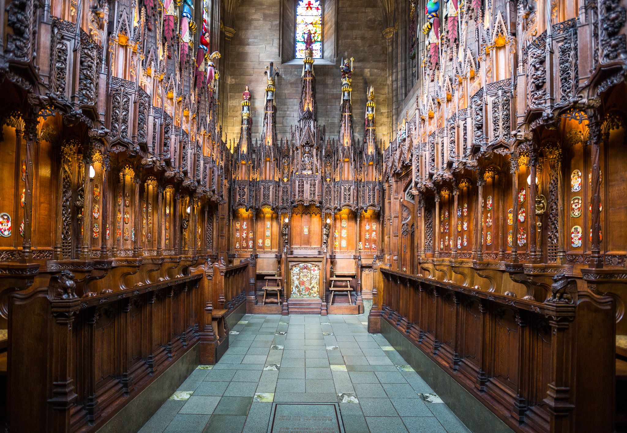 St. Gile's cathedral interior, the Thistle chapel.