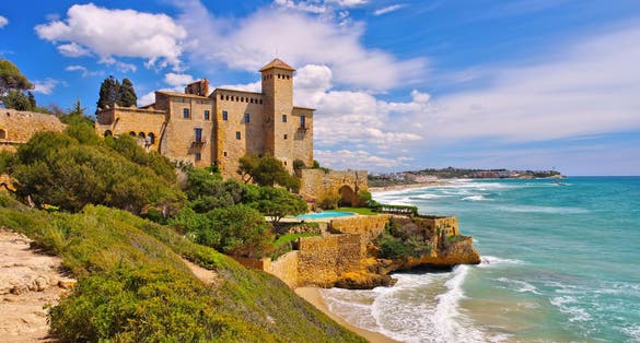 Castell de Tamarit near Tarragona, Costa Dorada, Catalonia in Spain.