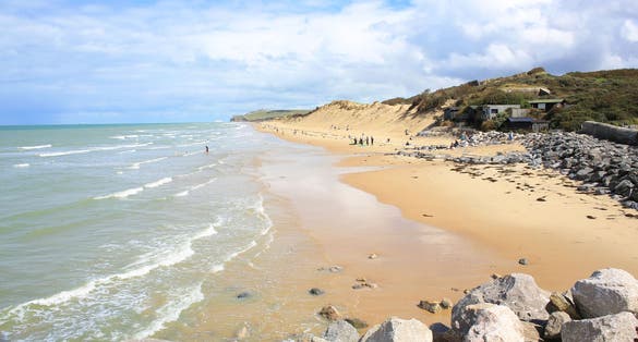 Beautiful sand beach in Wissant, Pas-de-Calais, France.