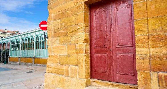 Photo of Fontan market in Oviedo of Asturias Spain .