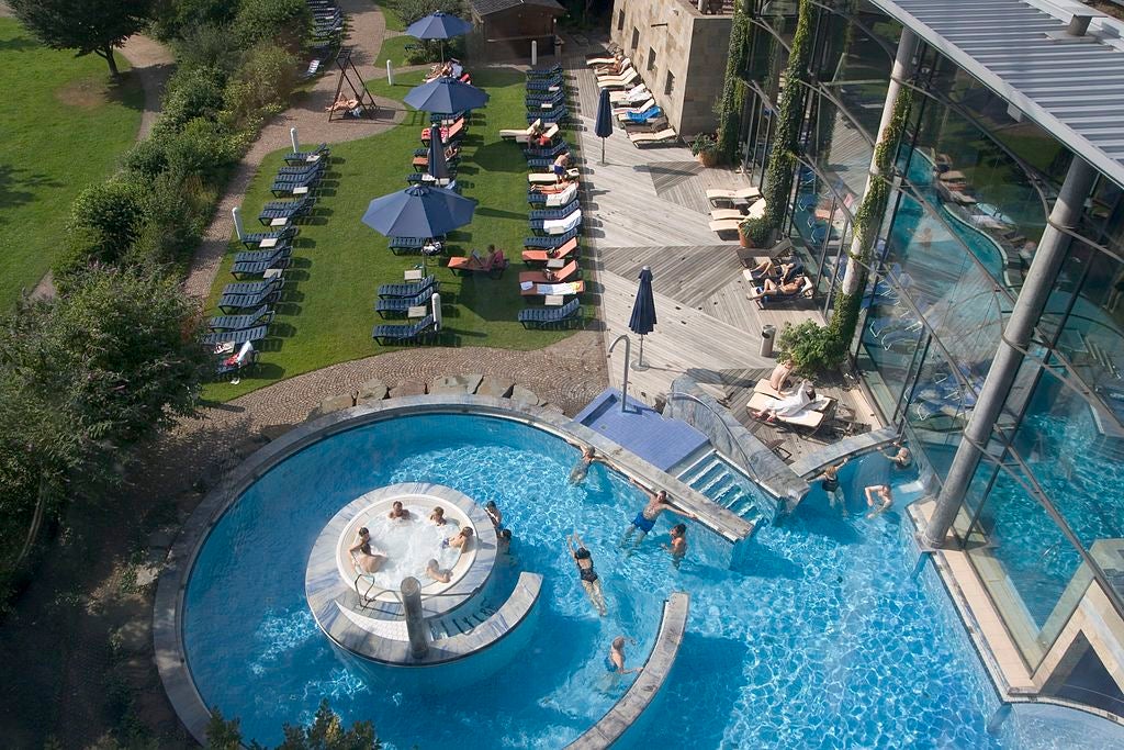 photo of view inside Rheinpark, Cologne, Germany.