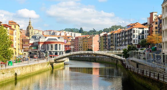 Photo of Bilbao old town on a sunny day, Spain