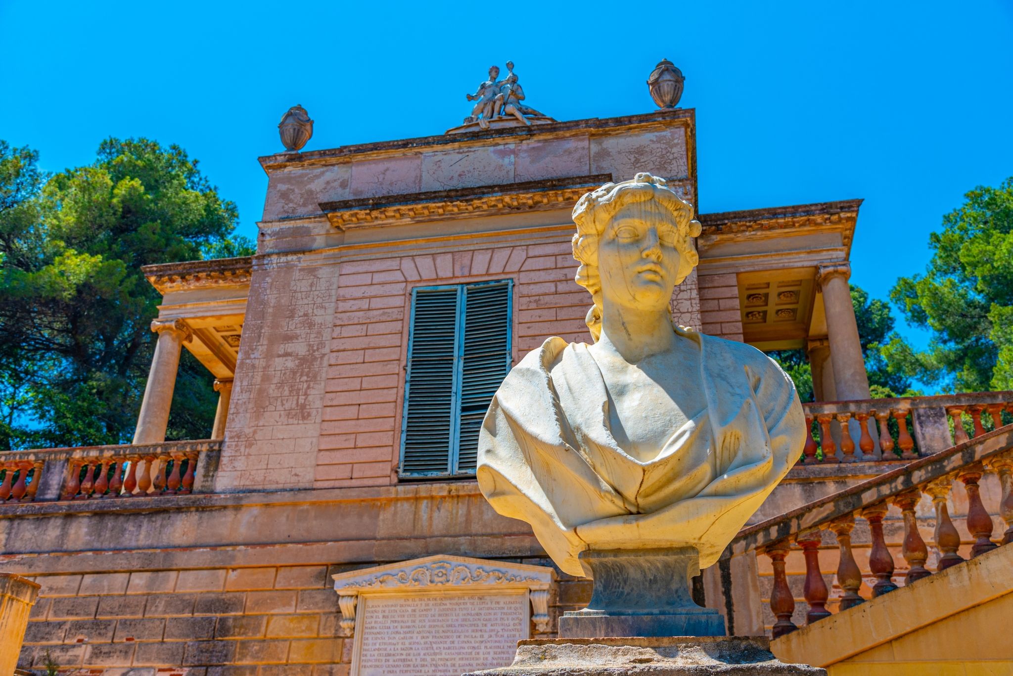 Photo of Statue inside of the Parc del Laberint d'Horta in Barcelona, Spain.