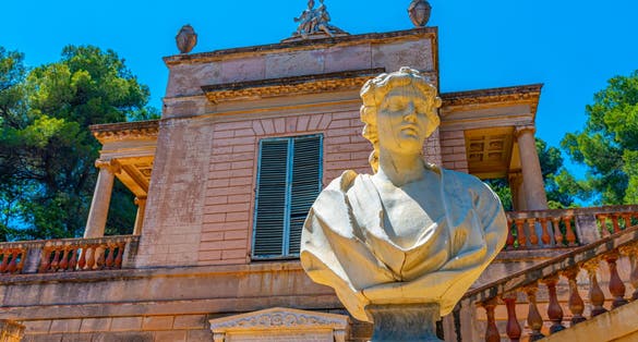Photo of Statue inside of the Parc del Laberint d'Horta in Barcelona, Spain.