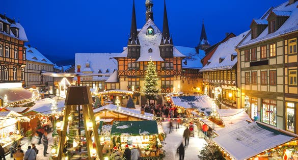 the famous idyllic Christmas Market in Wernigerode,Harz Mountains,Germany