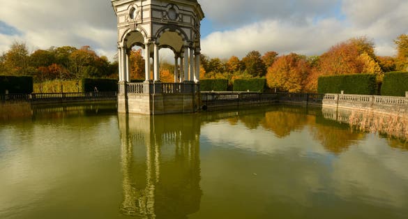 photo of view of Enghien, Belgium - January 26, 2024 : Seven Stars Pavilion, Enghien, Belgium.