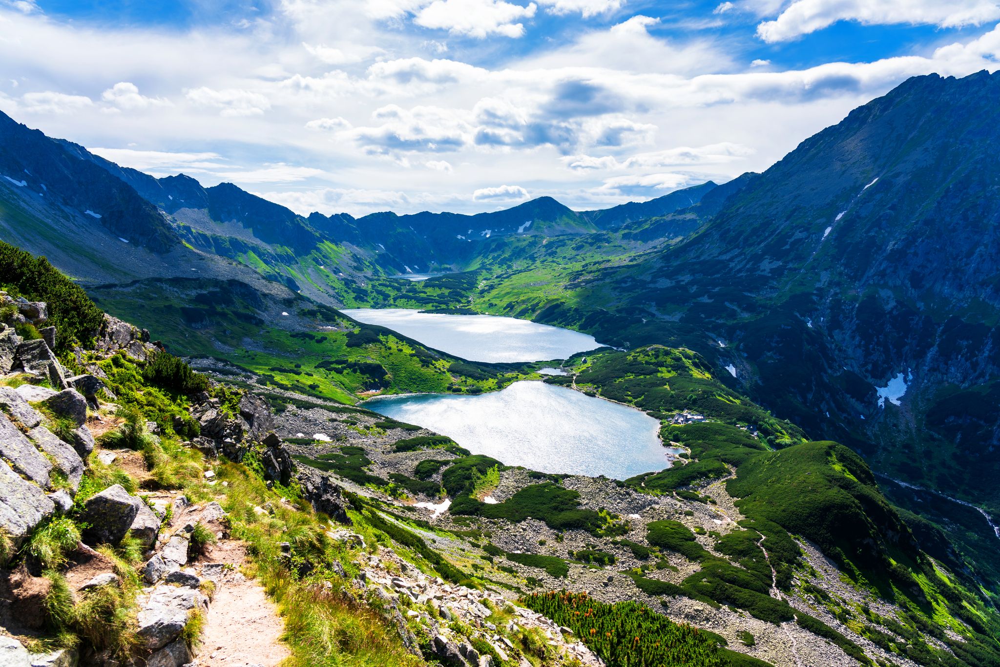 Photo of Five Ponds Valley. The High Tatras Mountains (Vysoké Tatry, Tatry Wysokie, Magas-Tátra), are a mountain range along the border of Slovakia and southern Poland in the Lesser Poland Voivodeship.