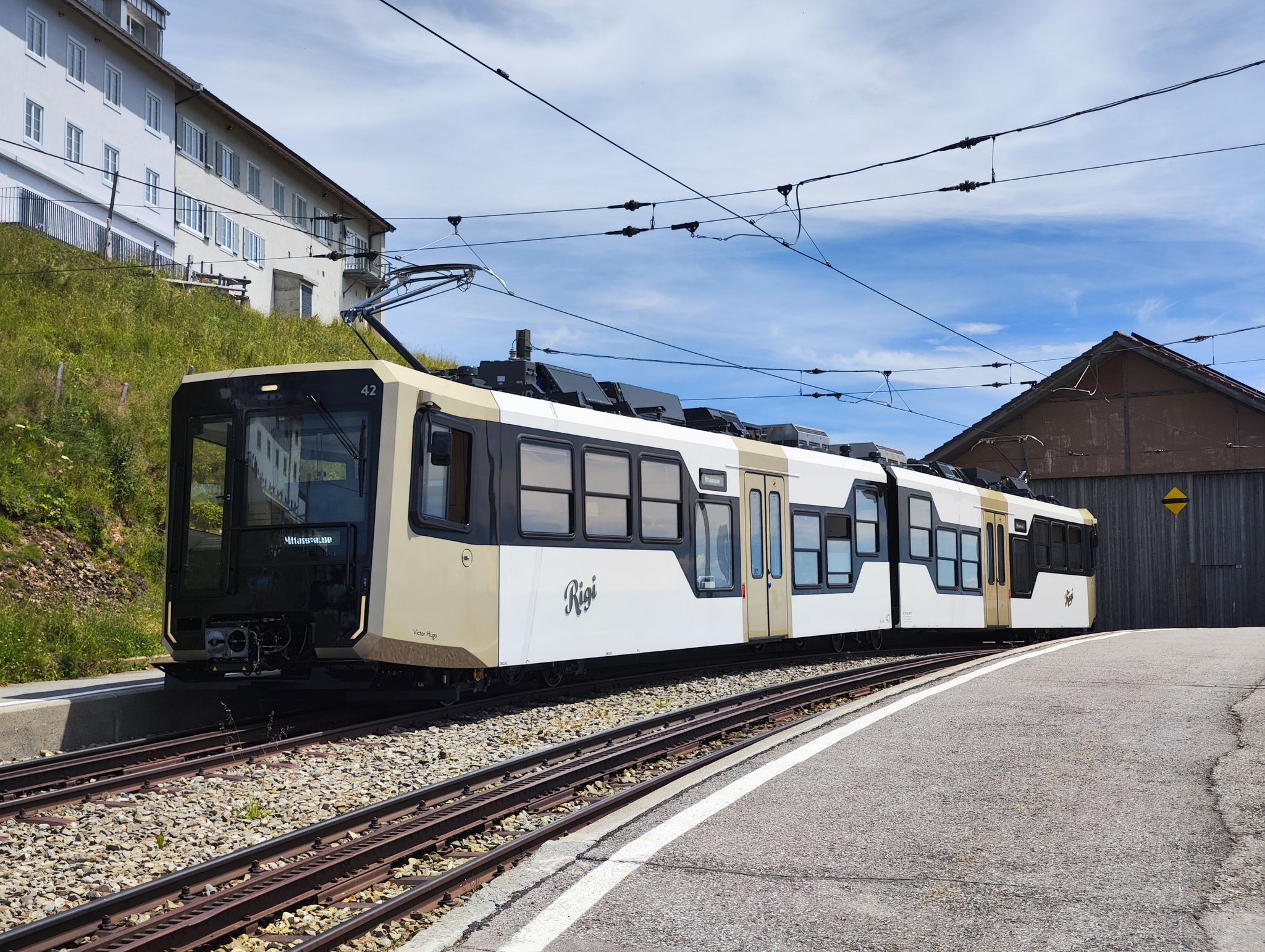 photo of a train in Rigi Kulm in Arth, Switzerland.