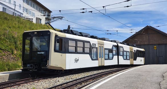 photo of a train in Rigi Kulm in Arth, Switzerland.