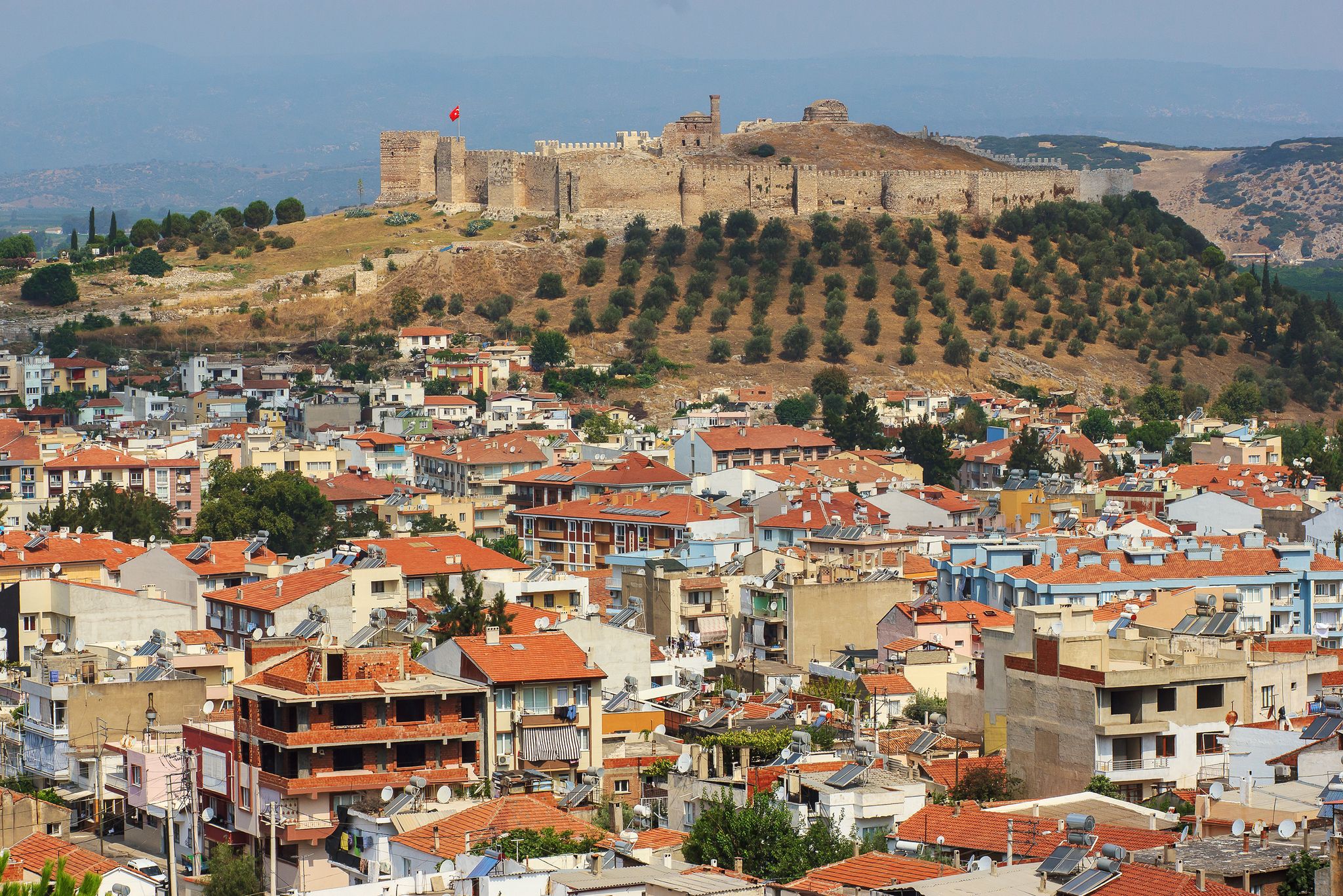 Photo of Beautiful view of Roman fortress at Ayasoluk Hill, Selcuk town, Turkey.