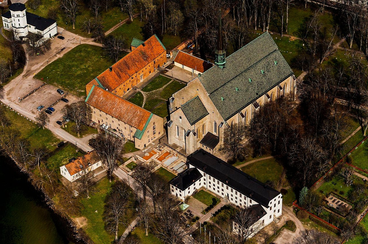 photo of aerial view of Vadstena Abbey in Vadstena ,Sweden.