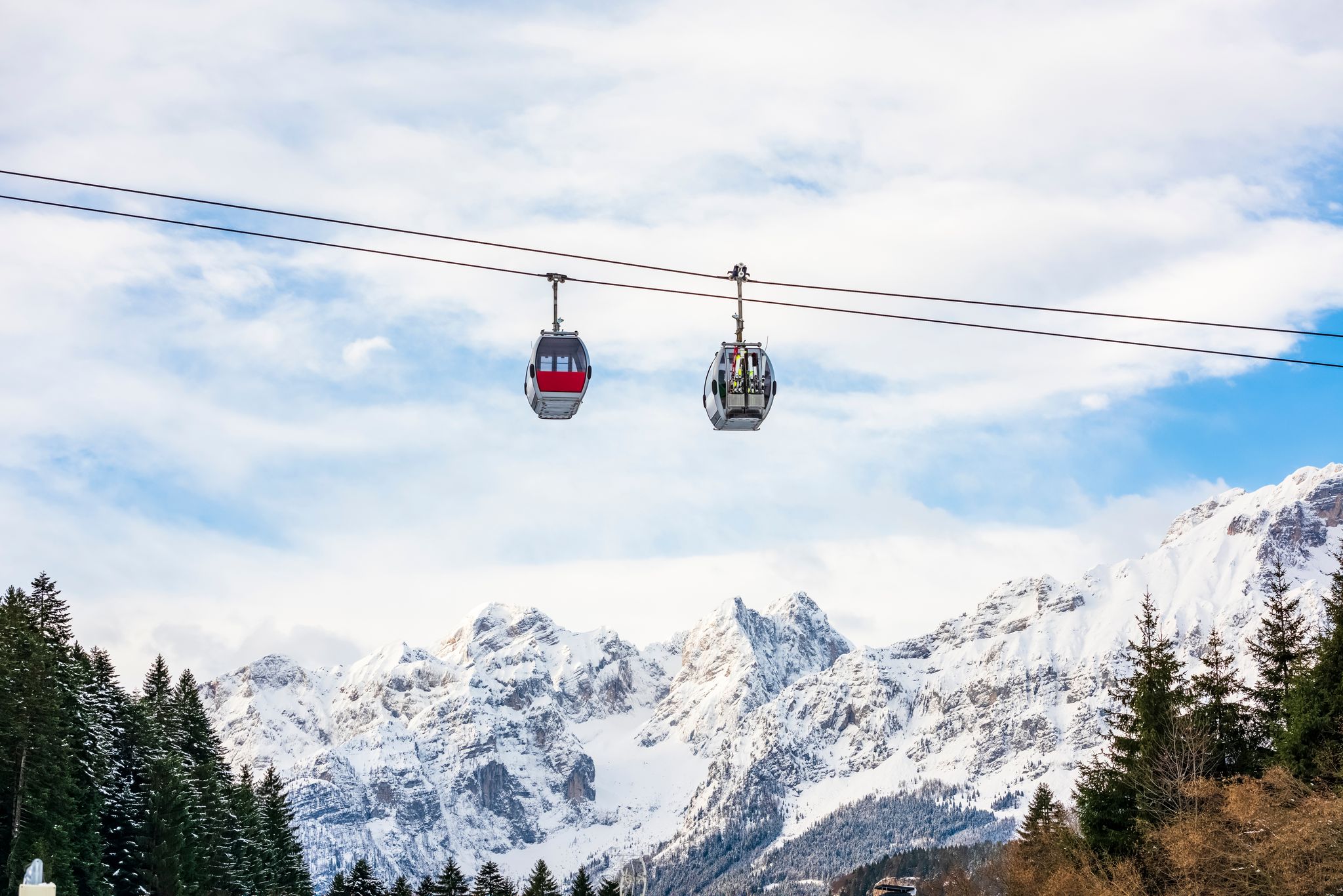 Photo of aerial view of Andalo, turistic town in the Dolomites, Trentino, Italy.