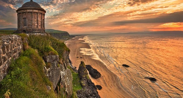 The Mussenden Temple was built as a summer library in 1785 in the grounds of Downhill Demesne near the town of Castlerock on the north coast of Northern Ireland.