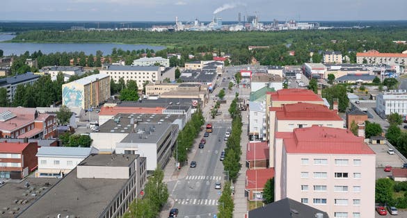Photo of Valtakatu street from Kemi City Hall. Finland.