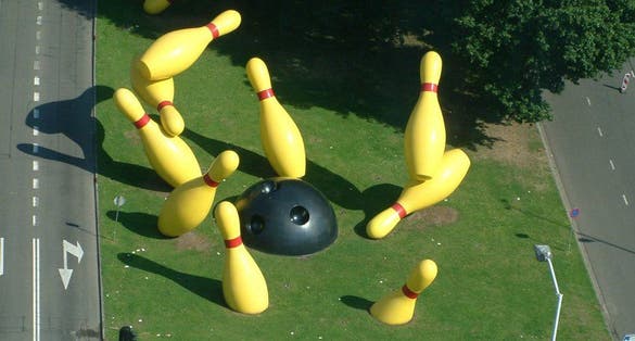 photo of aerial view of Flying Pins in Eindhoven, the Netherlands.